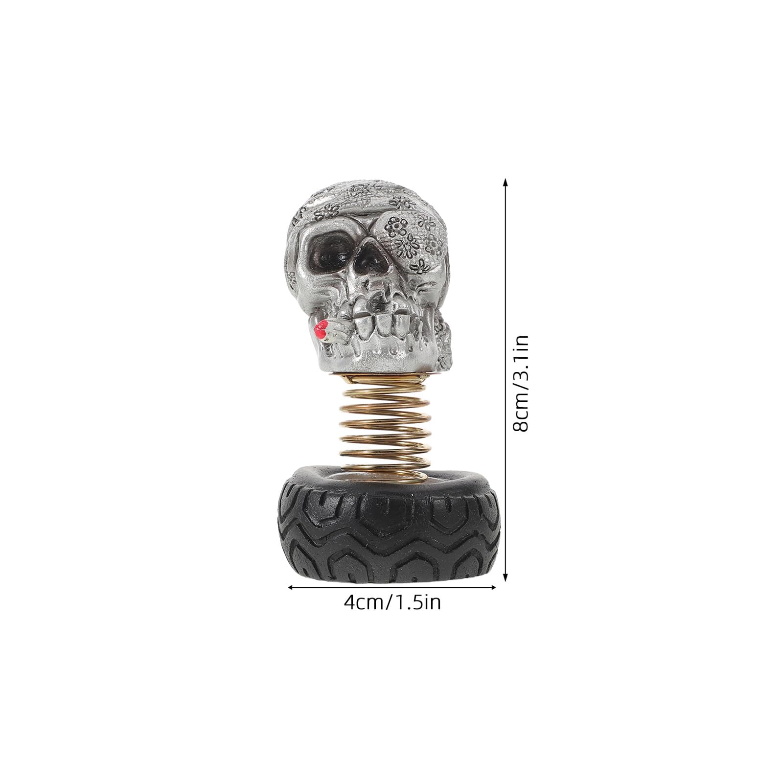 MAGICLULU Figurine Crâne Oscillante en Résine pour Tableau de Bord Décoration Fantôme Humoristique pour Voiture SUV et Camion Ornement de Capot Tête Branlante Accessoire Original pour