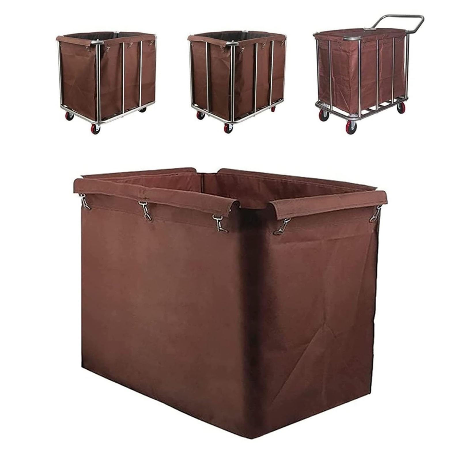 Lumouzhou Bruin Laundry Cart Liner Bag 400L Multicolor Oxford Rectangular Replacement Bag(Bruin)