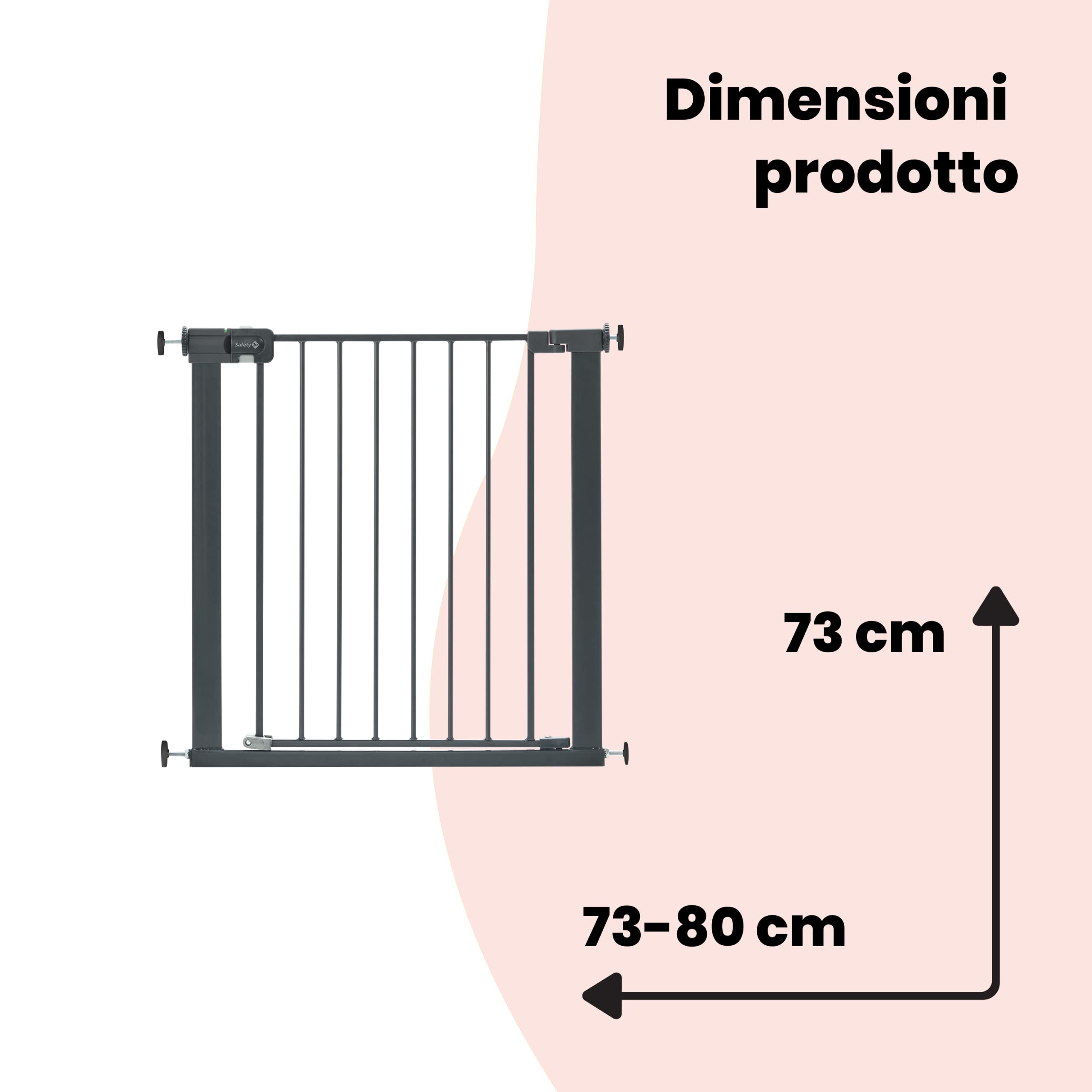 Safety 1st Easy Close Metal Cancelletto di Sicurezza in metallo, scale, porte, vani con apertura 73-80 cm (max 108 cm solo con estensioni vendute separatamente)