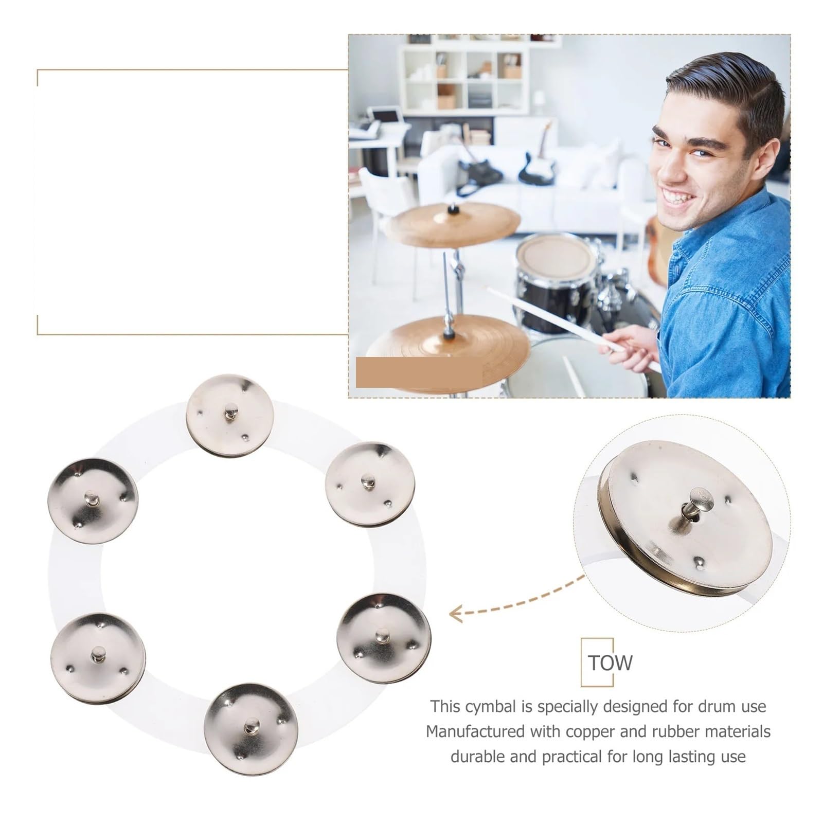 Hi Hat Bell Kit De Batterie Cymbale Compacte Avec Ajout De Son