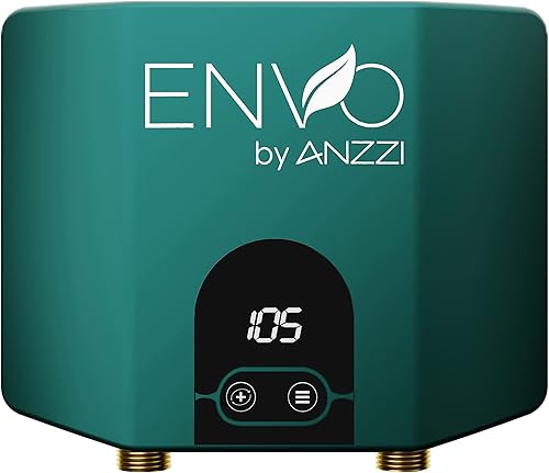 ANZZI Envo ANZZI - Calentador de agua eléctrico sin tanque de 3.5 KW a 120 voltios, agua caliente instantánea, lo suficientemente pequeño como para