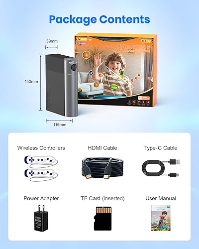 Miniatura 10 de Consola de juegos AR Motion para niños y familias sistema de videojuegos Plug & Play para juegos físicos en interiores y diversión familiar
