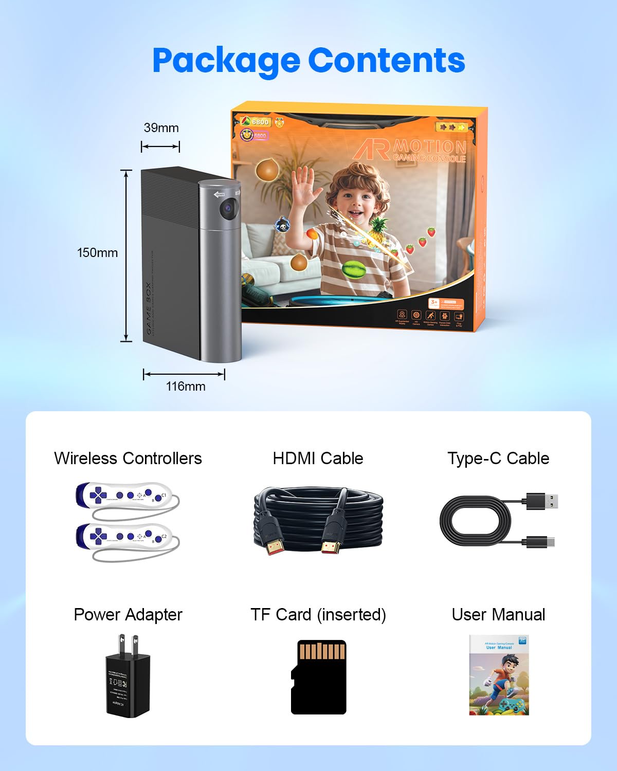 MetFut Motion Video Game Console for Kids & Adults, Plug & Play AR Camera Games for TV, for Indoor Physical Play & Interactive Family Fun. Great for Family Game Night, Playtime, and Playdates