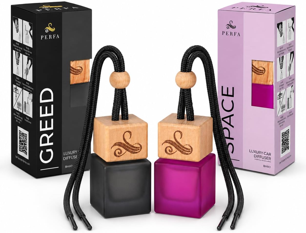 Alien & Greed Car Freshener Duo Bundle | Perfume-Scented Air Freshener | For His & Her Car Scent Diffuser with Durable Vent Clip | Odor Eliminating Technology | Long-Lasting Automotive Perfume