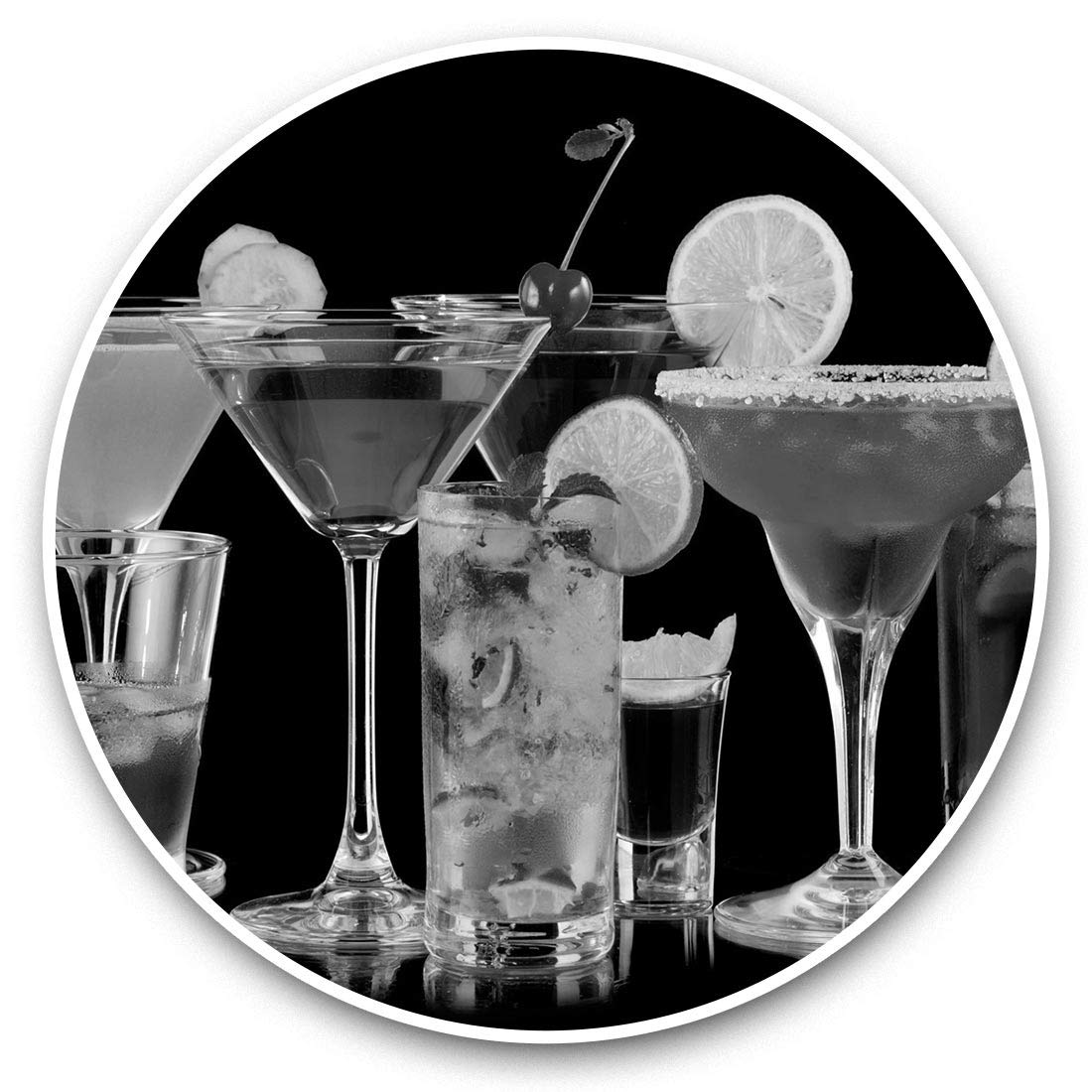 Destination Vinyl Ltd Bw Cocktail Drinks Alcohol 39012 2 X 15Cm Vinyl Stickers - Cocktail Drinks Alcohol Decals 39012