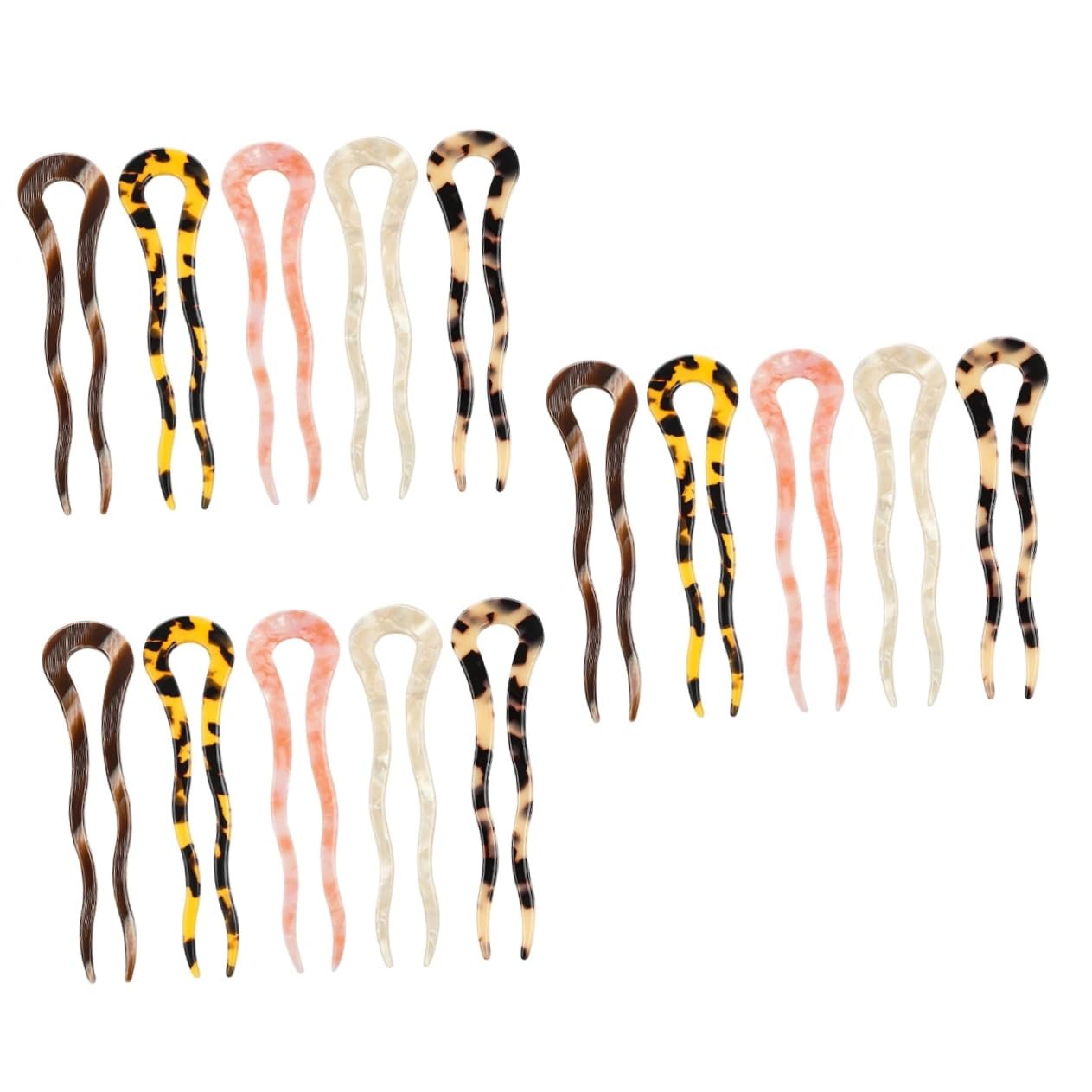 Beavorty 15stücke Vintage Haarspangen Damen U-förmige Haarnadeln Aus Acetat Elegante Haaraccessoires Für Wellenfrisuren Für Partys Feste Und Alltag