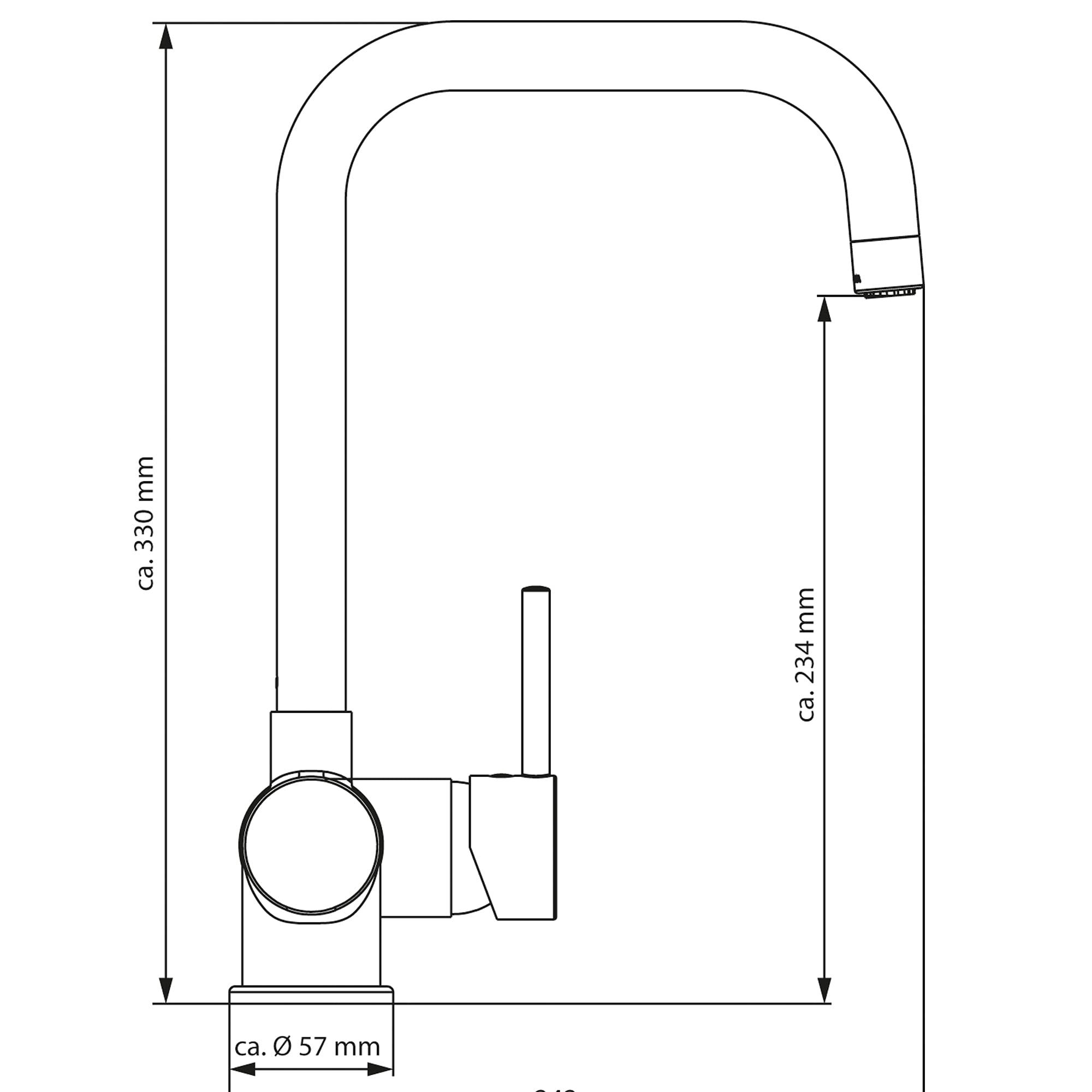 EISL FUTURA Spültischarmatur, Niederdruck Armatur Küche, energiesparende Küchenarmatur, Wasserhahn Küche 360° schwenkbar, Einhebelmischer Schwarz matt, NI182GABL-LP