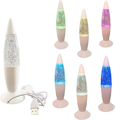 Miniatura 2 de Lámpara de purpurina de lava con enchufe USB, luz nocturna LED multicolor cambiante para regalo de niños, habitaciones de niños, dormitorios,