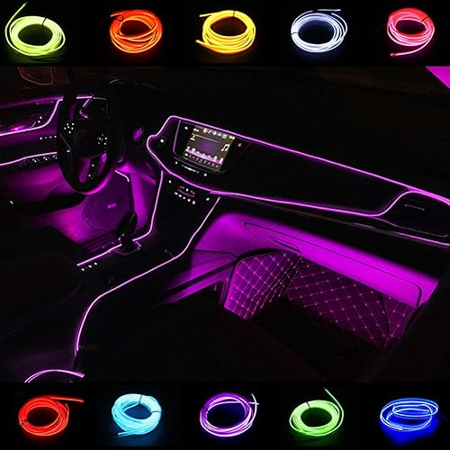 Tubo de luz de neón de 9.8ft9 pies, tira de luz LED flexible para automóviles CC de 12 V, atmósfera de neón, brillante, luz electrouminiscente