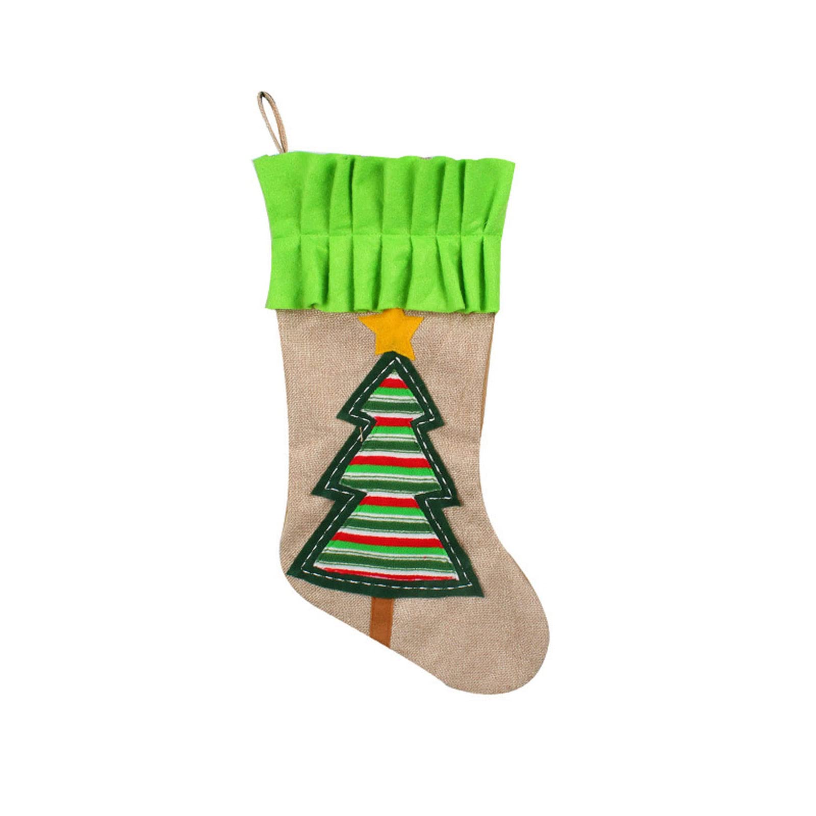 Buxuaaaa Christmas Cartoon Santa Snowman Tree Stocking Pendant for Tree Firplace Family Gather Party Decor Christmas Stocking
