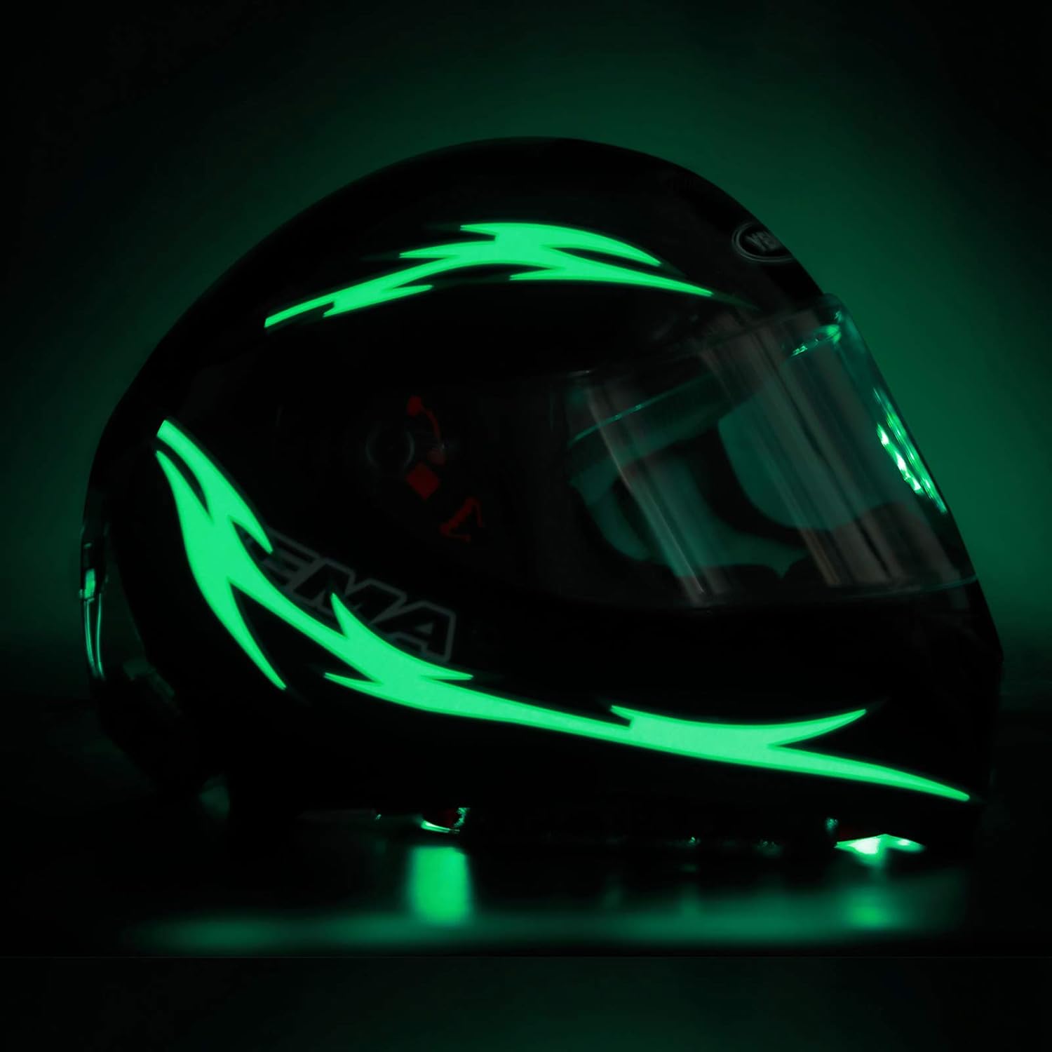 JIGUOOR Unique Flame Shape 4PCS Rechargeable Motorcycle Helmet Light