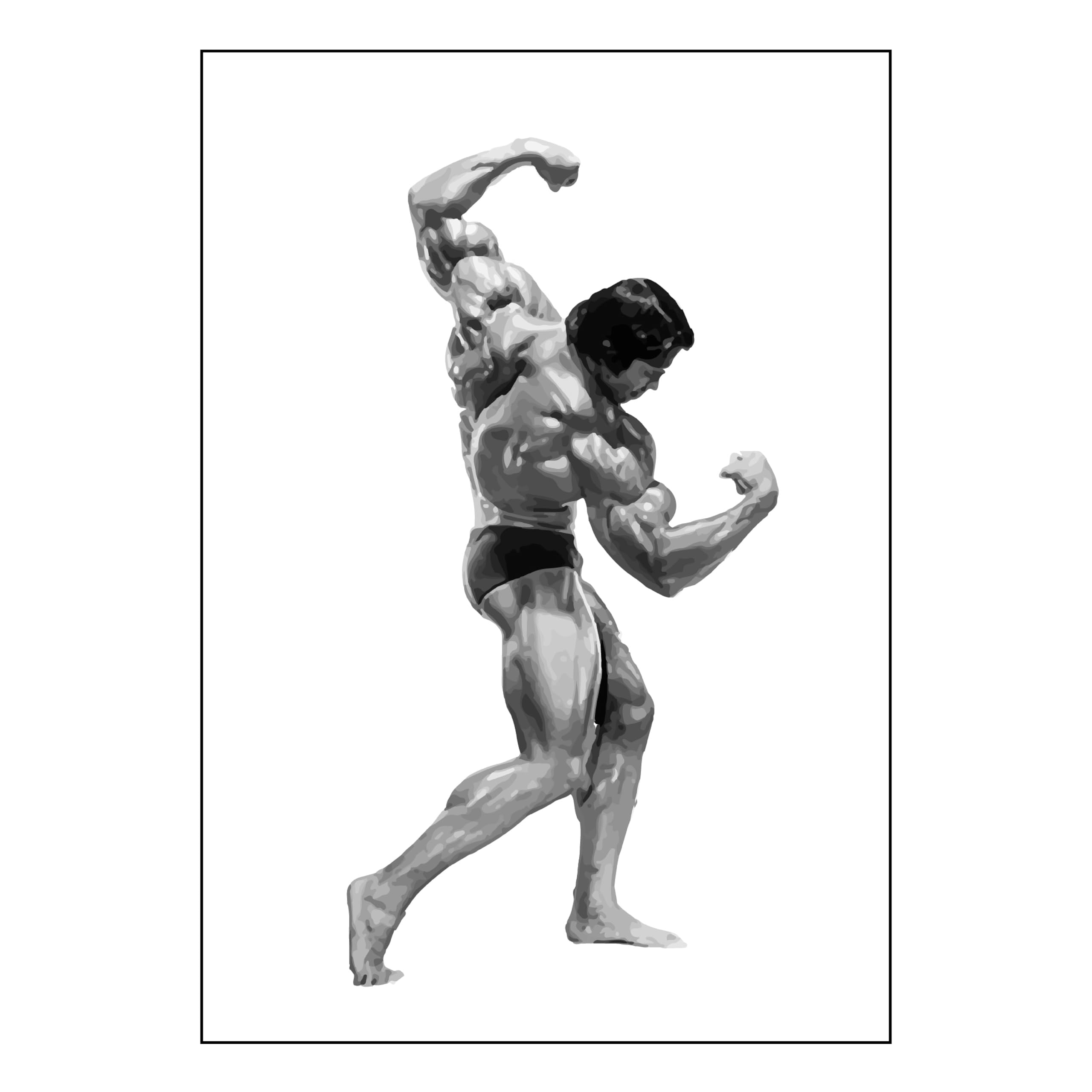 Gift Insanity White Arnold Schwarzenegger Classic Bodybuilding Back Pose Poster A4 Size