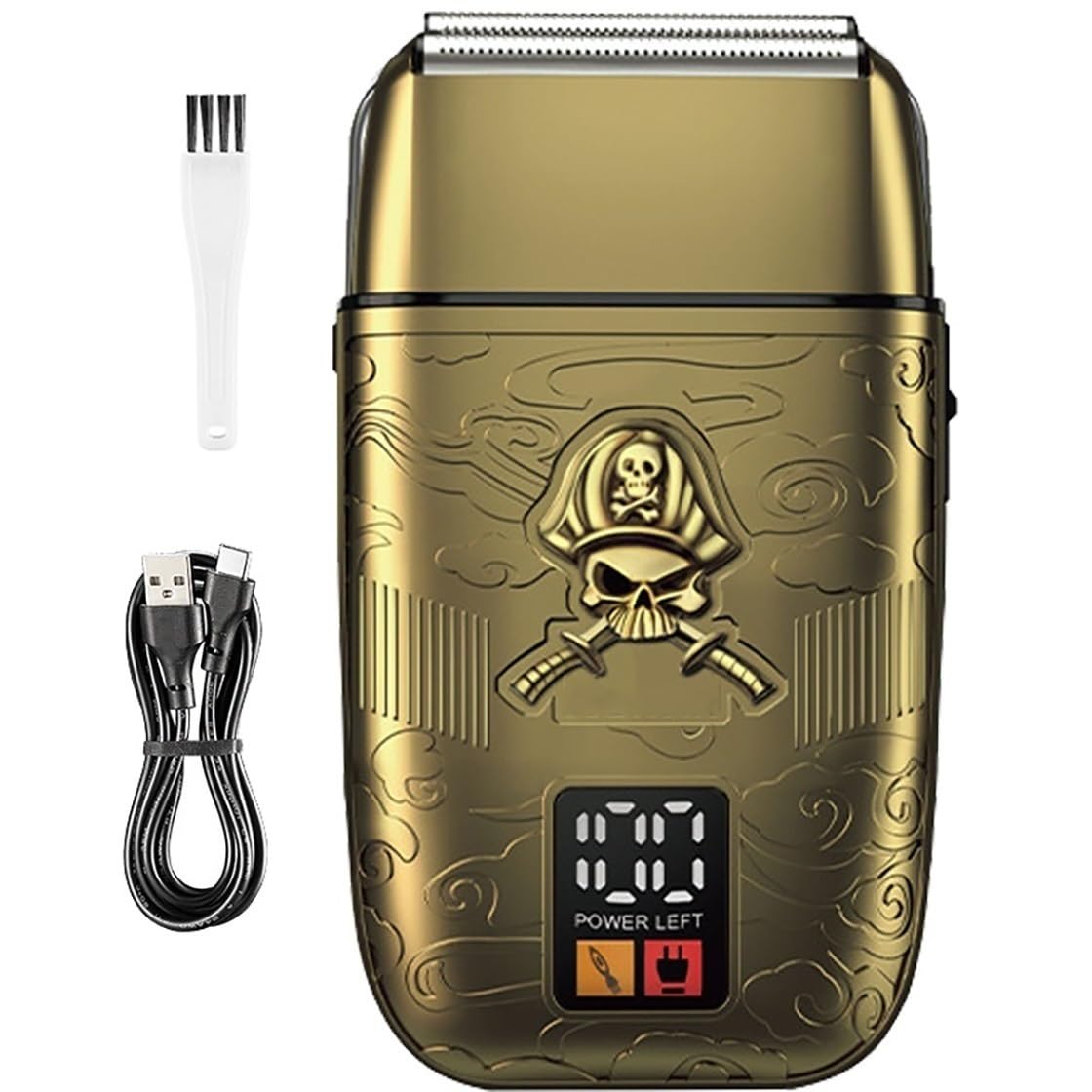 Rasoi elettrici a lamina per uomo professionale rasoio elettrico da uomo con schermo LCD, mini rasoio portatile anti pizzico USB di ricarica