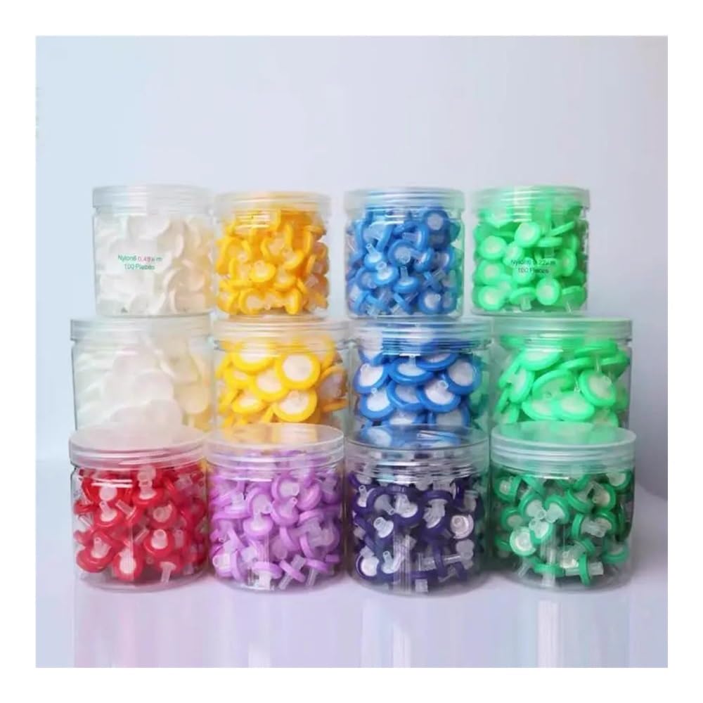 Spritzenfilter aus Nylon, Labor-Einweg-Spritzenfilter 13 mm/25 mm, 0,22 µm/0,45 µm, 100 Stück(PTFE 25mm 0.22um)
