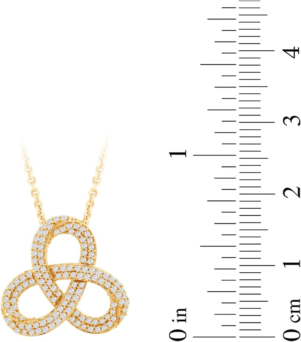 Amazon Essentials Sterling Silver 1/3 Cttw Round White Diamonds knotted Pendant Necklace, 18 inch Rolo Chain - Image 3