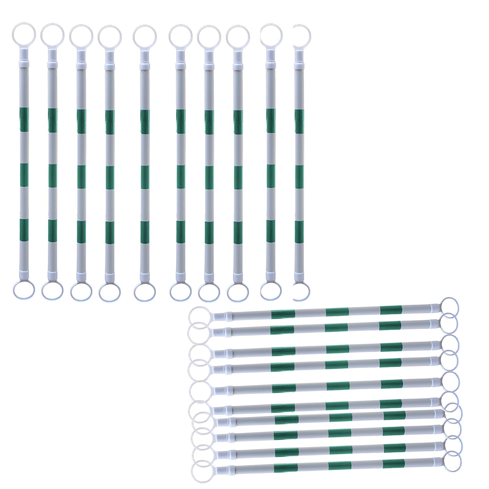 Barre de signalisation télescopique extensible en plastique pour travaux et parking en lot de 10