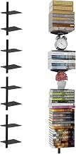 Set of 4 Invisible Wall Shelves for Living Room - Black Metal - Vertical Display Shelf for Living Room
