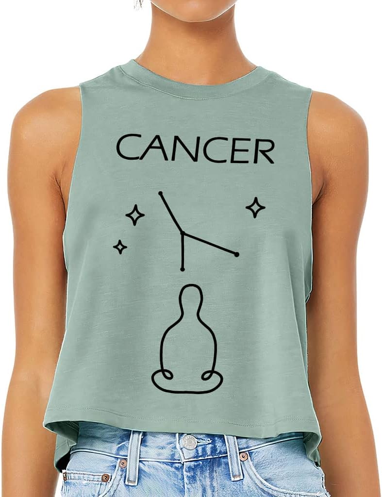 Cancer Design Racerback Cropped Tank - Art Print Women's Tank - Graphic Tank Top