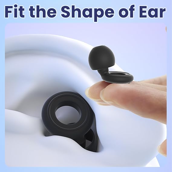 Loop Earplugs, Reusable Noise-Reducing Earplugs 28dB Noise Reduction Silicone Ear Plugs with 2 Extra Sizes Ear Tips for Sleep in Bedrooms, Travel, Offices & Public Places