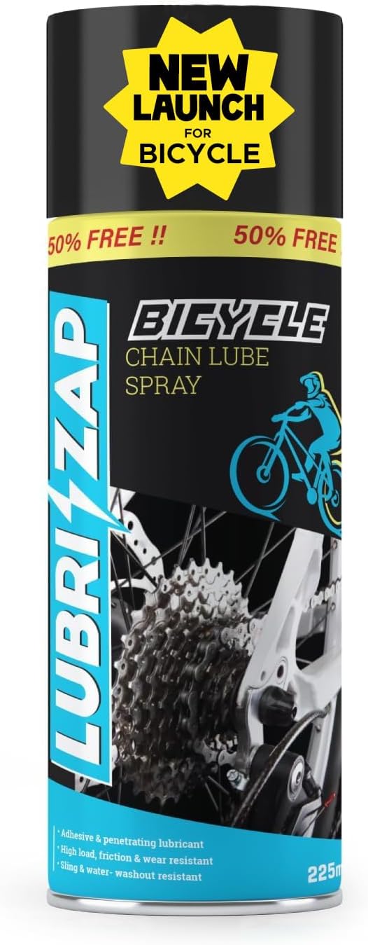 Shadow Securitronics Lubrizap Bicycle Chain Lube Spray|Cycle Chain Lubricant Grease|Wear,Tear,Rust & Corrosion Resistance|Enhanced Bicycle & Bike Performance|Improves Chain Life|225ml - FORMULATION 1X