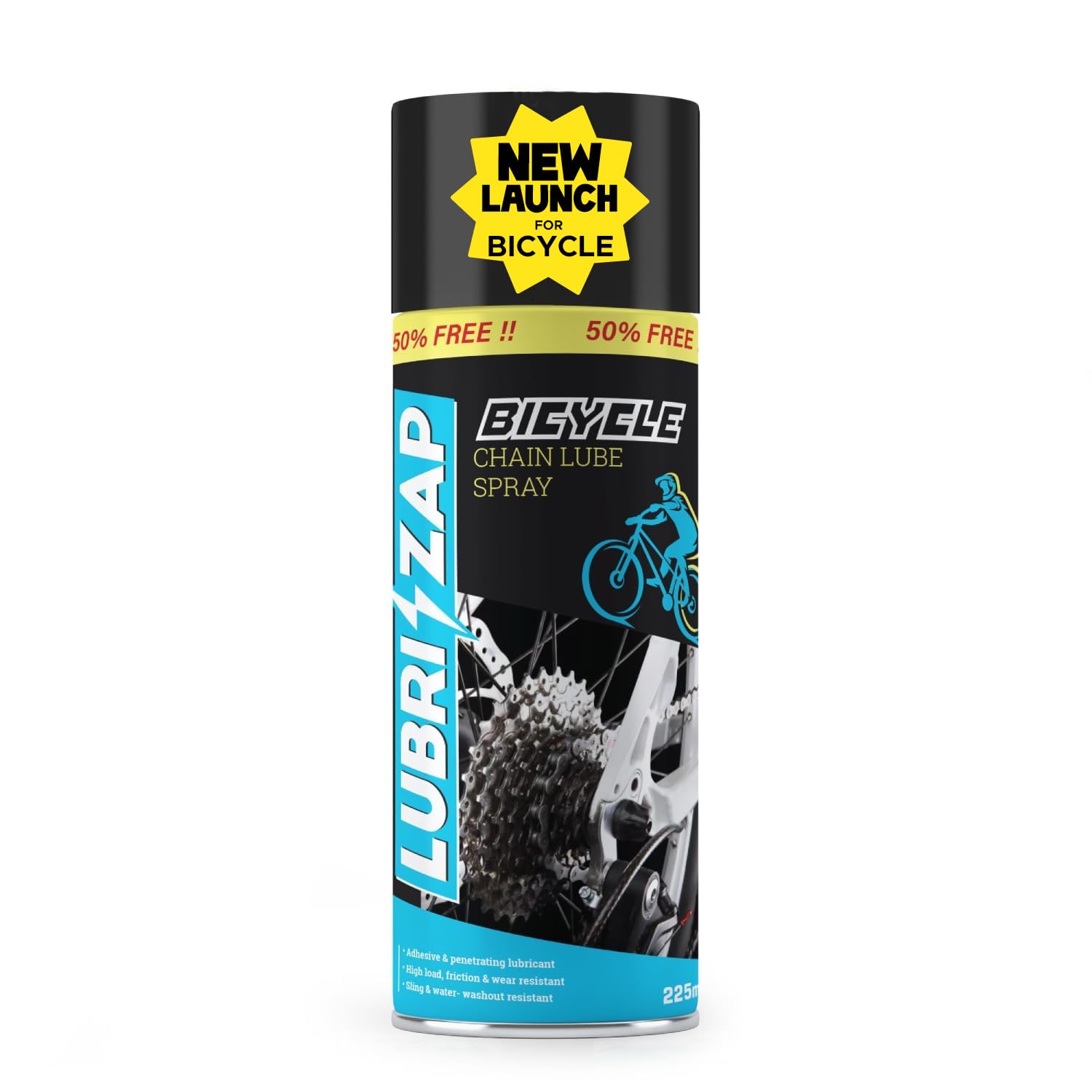 Shadow Securitronics Lubrizap Bicycle Chain Lube Spray|Cycle Chain Lubricant Grease|Wear,Tear,Rust & Corrosion Resistance|Enhanced Bicycle & Bike Performance|Improves Chain Life|225ml - FORMULATION 1X