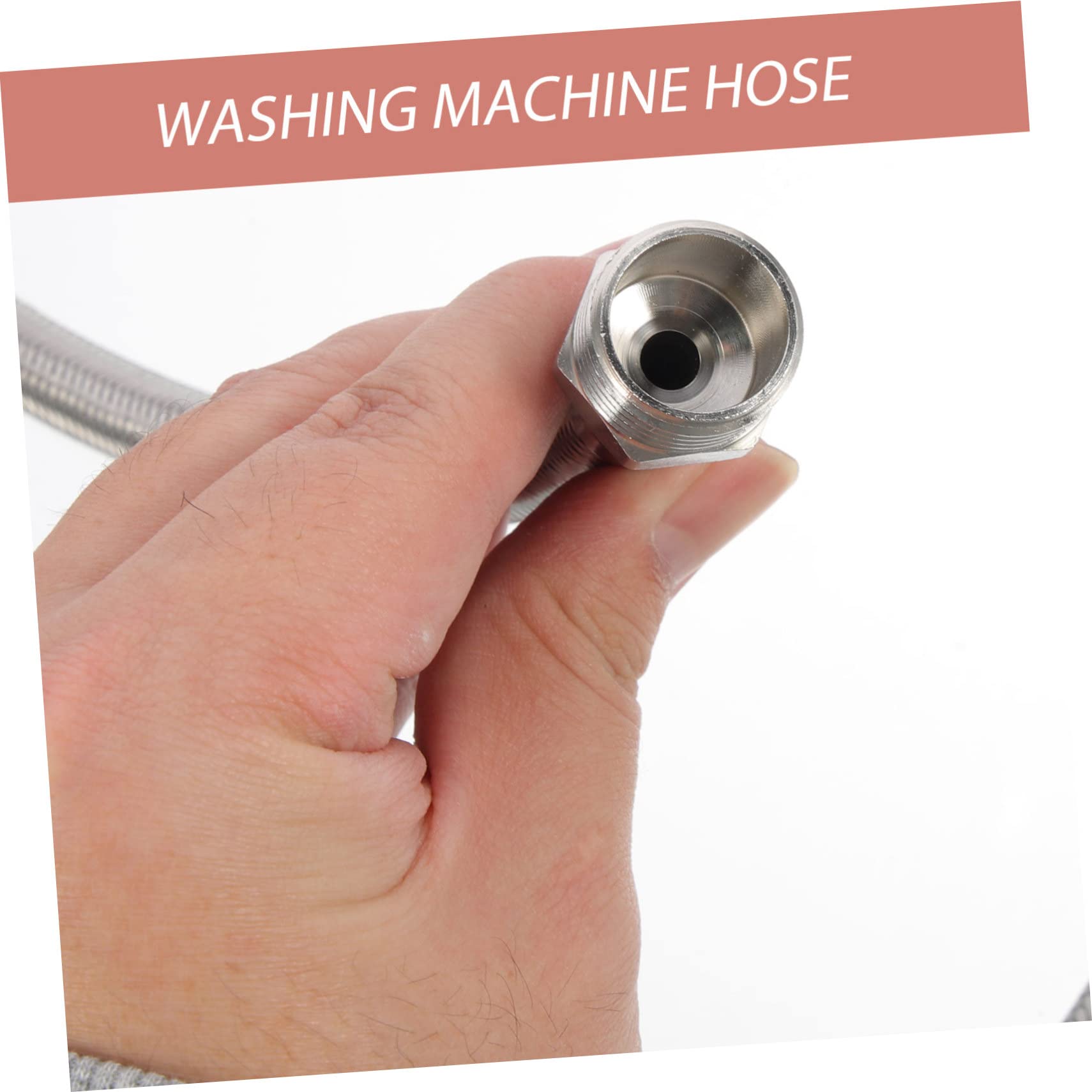 DOITOOL 4 Stück Waschmaschinenschlauch Verlängerung Flexible Rostfreie Geflochtene Verbindung mit Innen und Außengewinde Bruchsicherer Zulaufschlauch für Waschmaschine und Spülmaschine