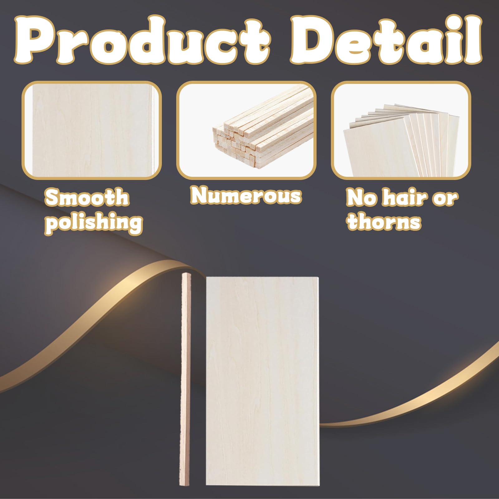 Balsa Wood Bundle, 8 Sheets 20x10cm and 50 Sticks 30cm - Image 3