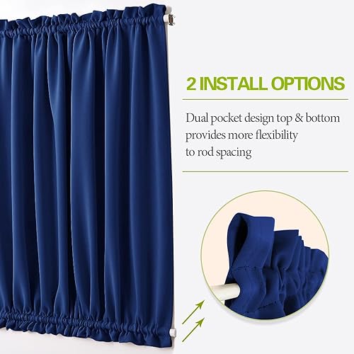 Miniatura 2 de PONY DANCE Cortina para puerta francesa, cubierta opaca de privacidad, 12 x 72 pulgadas, oscurecimiento de la habitación, cortinas de ventana con