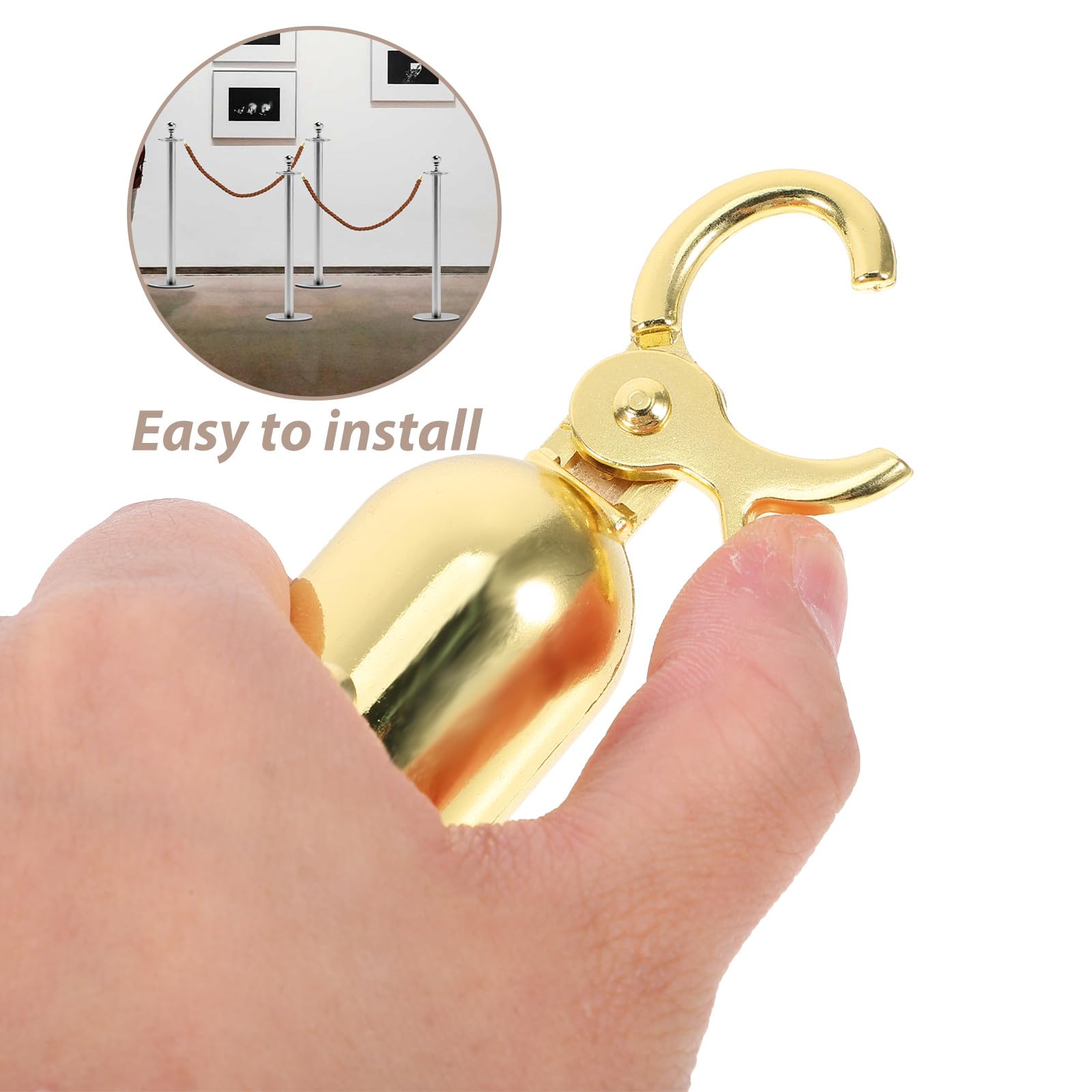 Cuerda trenzada de acero inoxidable de 15 m con ganchos para barreras de seguridad, control de acceso y delimitación de espacio público, diseño resistente a la intemperie