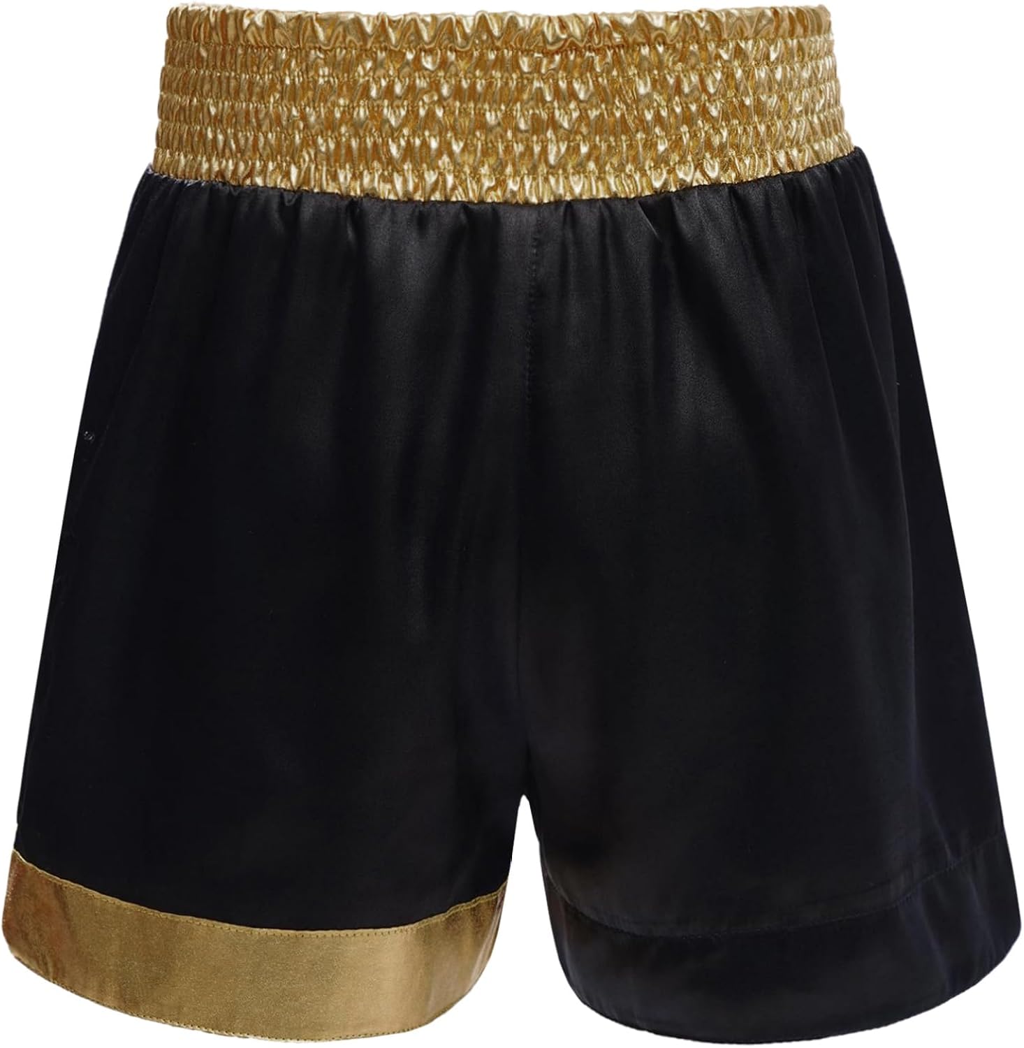 Jugaoge Kids Boys Muay Thai Fight Shorts Metallic Martial Arts Kickboxing Boxing Shorts Gym Training Trunks