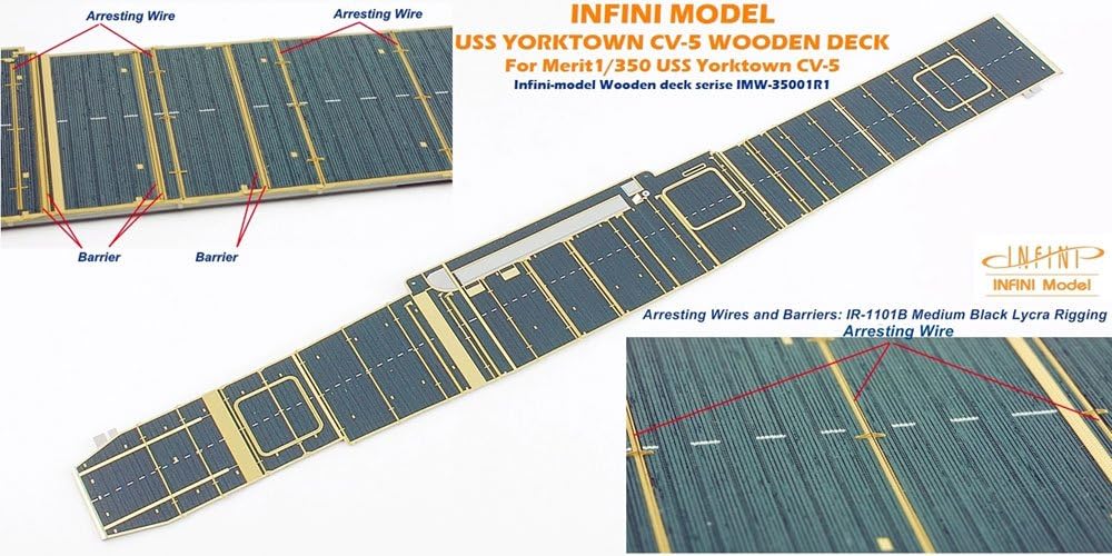 1 / 350 IMW series United States Navy aircraft carrier CV-5 Yorktown 1942 for wood deck mixed color for ME, plastic parts IMW3501