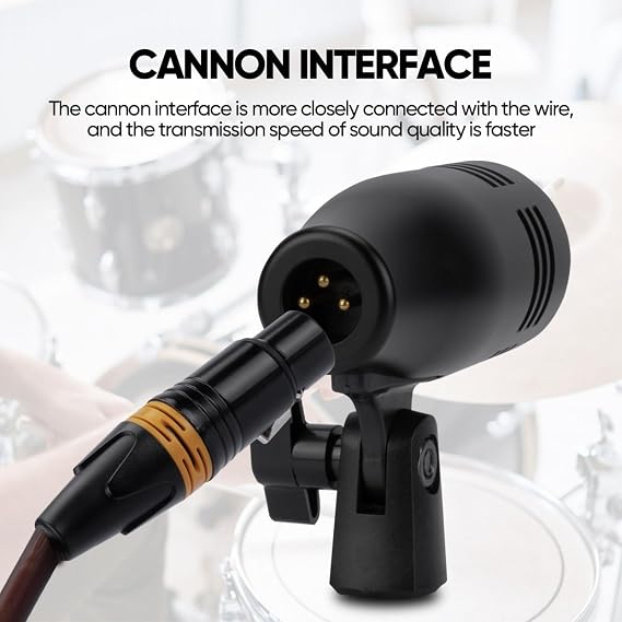 W IN-MIX 7 Piece Wired Dynamic Drum Mic Kit (Whole Metal)- Kick Bass, Tom/Snare & Cymbals Microphone Use for Drums, Vocal, Other Instrument Complete with Thread Clip, Mics Holder