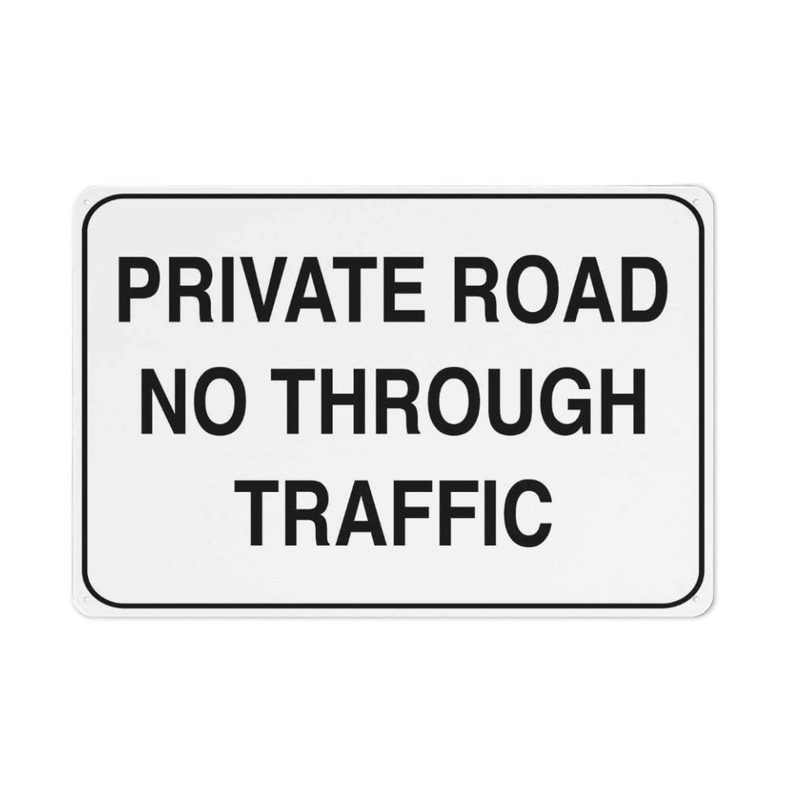 Peiyeety A02 Private Road No Through Traffic Sign Outdoor Signs Aluminum 12X16 Inches Uv Ink Printed For House And Business