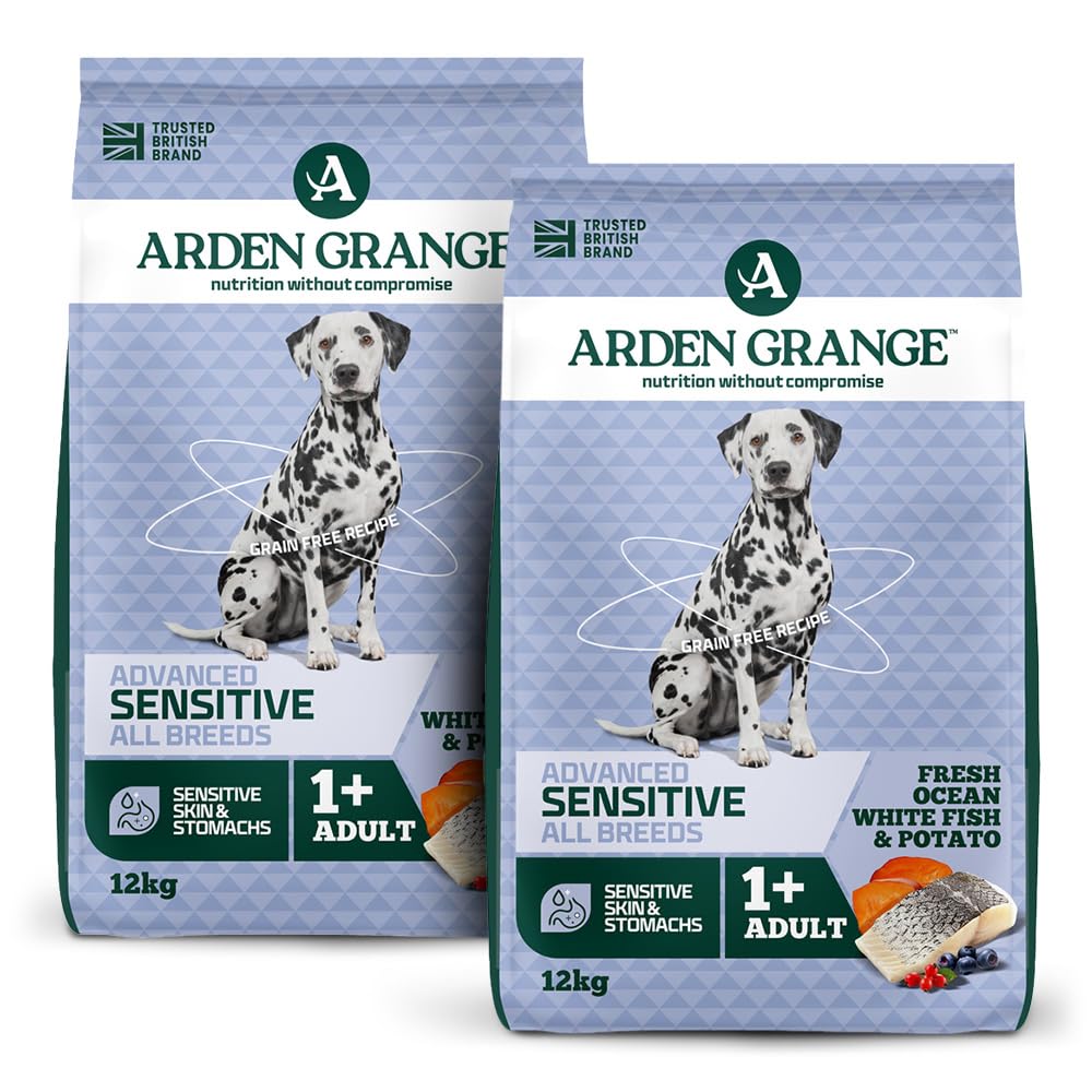 Arden Grange Sensitive grain free adult ocean white fish & potato 2 x 12kg