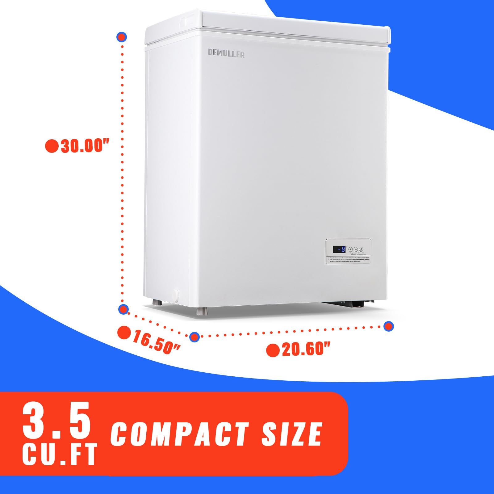 Demuller Mini Deep Freezer Top Open Door Compact Freezer Chest Freezer With Removable Storage Basket For Home Apartment Garage White on Fridge.com - View 5