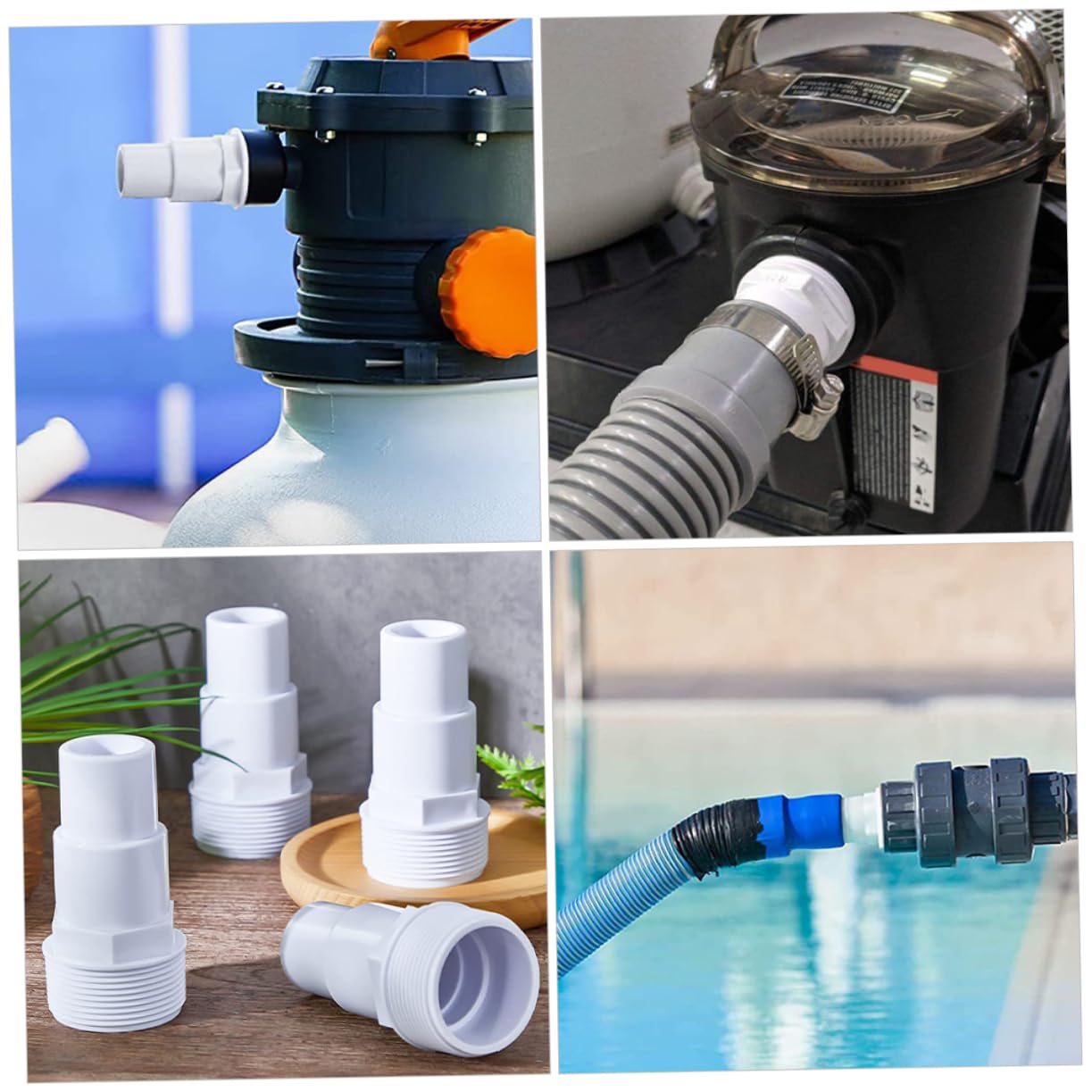 BESPORTBLE 10piezas Adaptador De Manguera para Bomba De Piscina y Accesorios De Filtración De Piscina Compatible Skimmers y Sistemas De