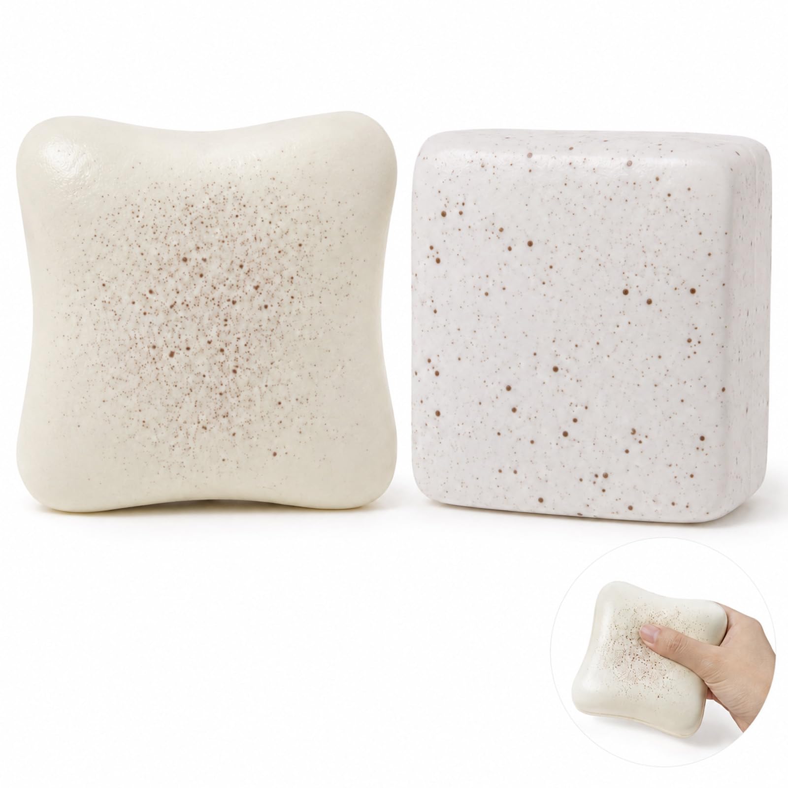 2 PCS Bread Squishy, Toast Squishy, Soft Textured Item for Hand Engagement, White Cream Toast Slice and Oreo Milk Brick Set