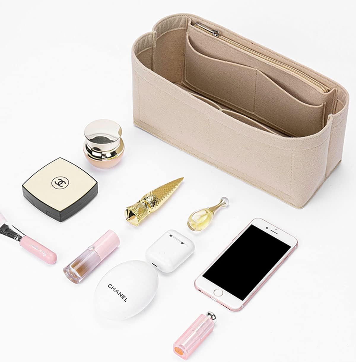 Lckaey purse organizer insert for garden party 36 insert organizer bag garden party 30 36 tote 2035beige-L