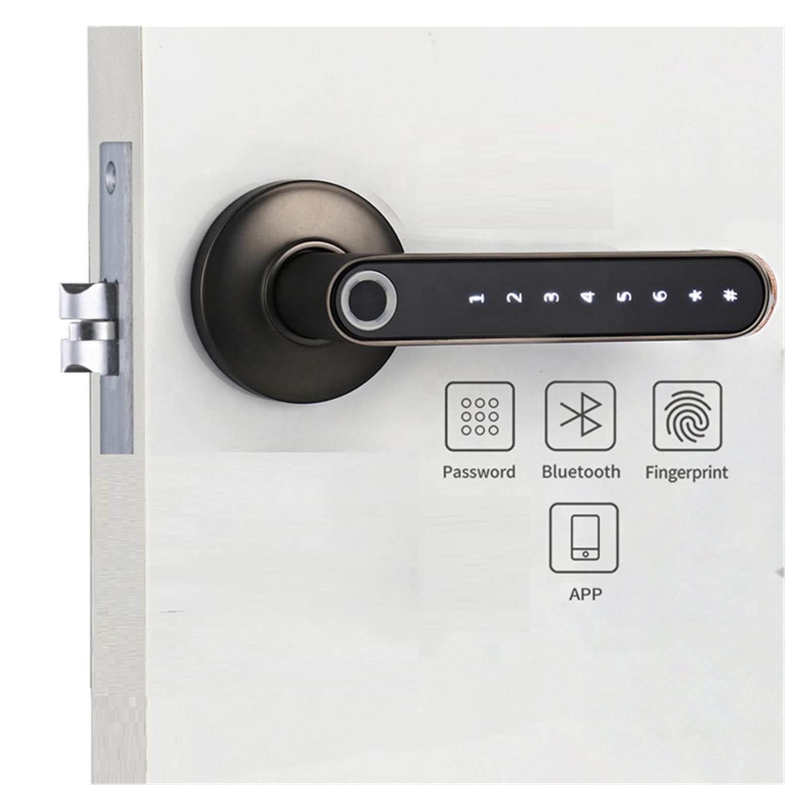 Smart Biometric Fingerprint Door Lock Code Telefono App Bluetooth One Time Codice Dynamic Code Dinamico Sblocca Log della porta della porta in legno(Kit3)