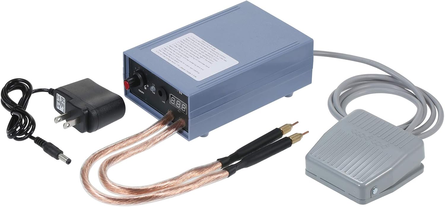 Spot Welder Geevorks Battery Welder 10 Gear Output Power Adjust 0-800A 5000W High Handheld Welding Machine for 18650 Battery/ 0.1mm-0.2mm Nickel Sheet Sky Blue