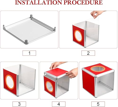 Vista 4 de Happyyami Caja cuadrada para rifa, caja de juego de boletos, caja de boletos de almacenamiento multifuncional, caja de sorteo para negocios, reunión