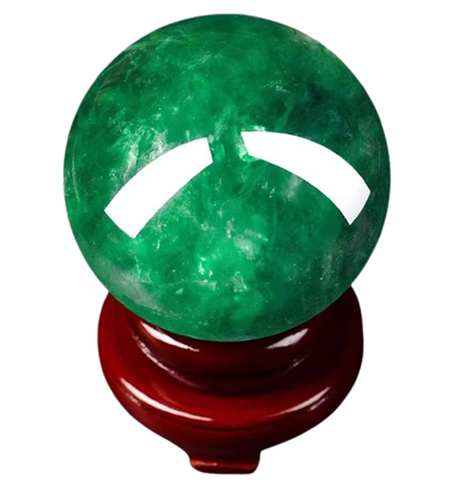 YLQUXEUV Feng Shui Decoration Crystal Ball with Stand, Green Fluorite Quartz Sphere Figurine for Office Desk Top Home Porch Decor Gift,7cm