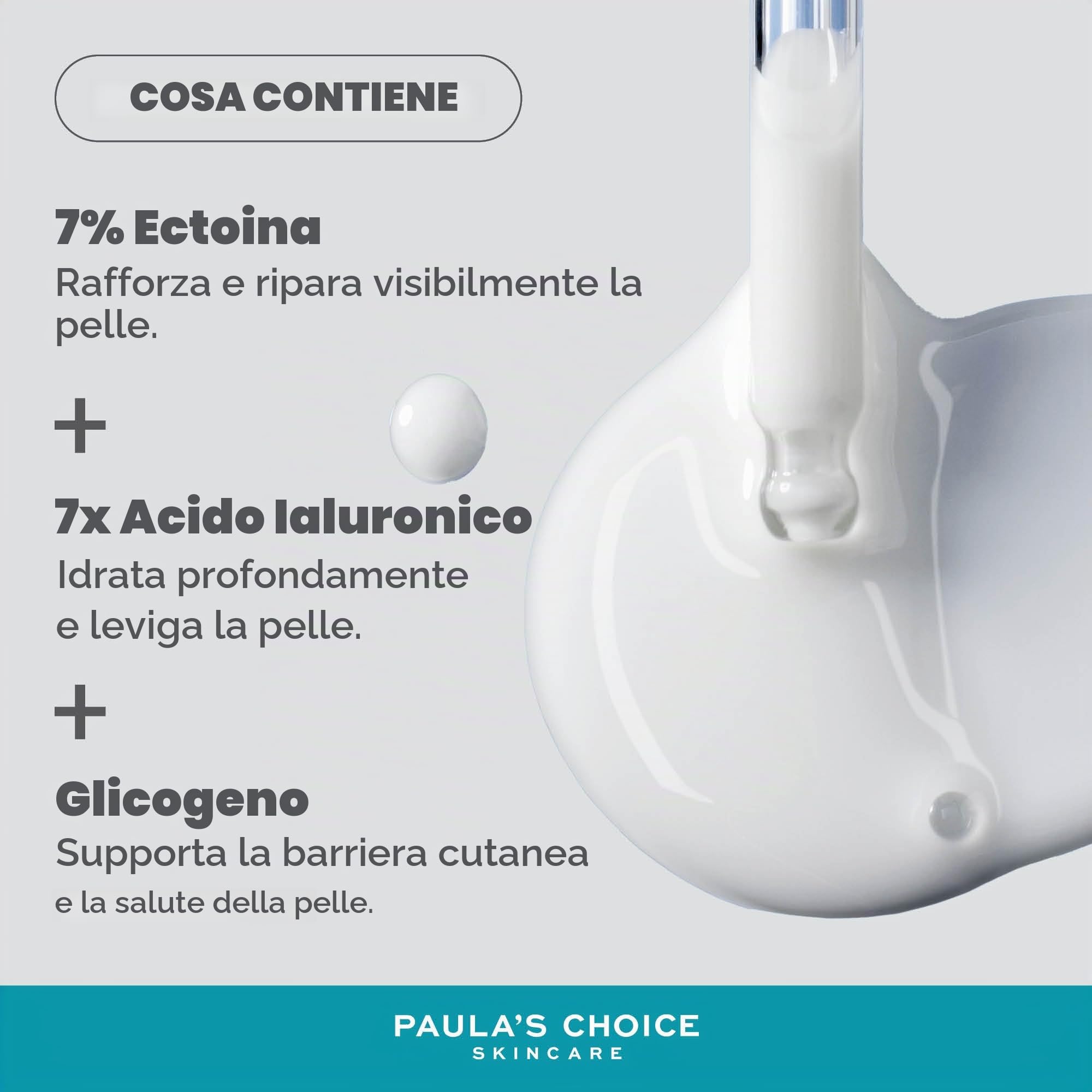 Paula's Choice 7% Ectoin Booster, Siero Viso Lattiginoso Idratante, 20 ml | 7 Benefici per la Barriera Cutanea in 1 Goccia - Idrata & Riduce i Rossori - Delicato Finish Dewy - con Acido Ialuronico