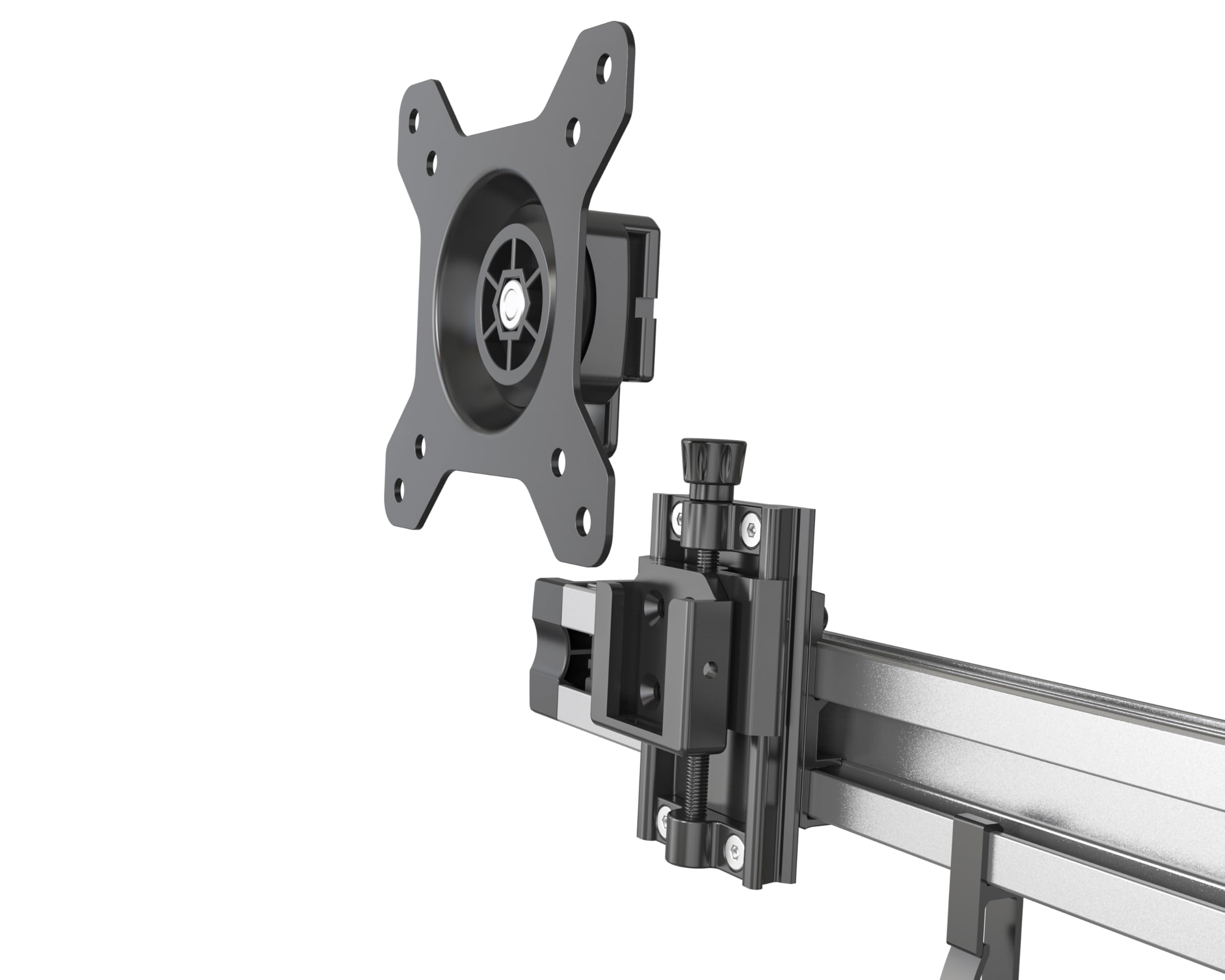 HFTEK - Braccio monitor da scrivania quattro staffa di supporto per 4 schermi da 15" a 27" con VESA 75/100 (MP240C-N)