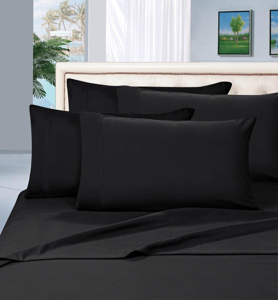 Elegant Comfort Best, Softest, Coziest Duvet Cover Ever! Sale Today Only 1800 Series Brushed Luxury Wrinkle Resistant Duvet Cover Set, Solid, King/Cal-King, Black
