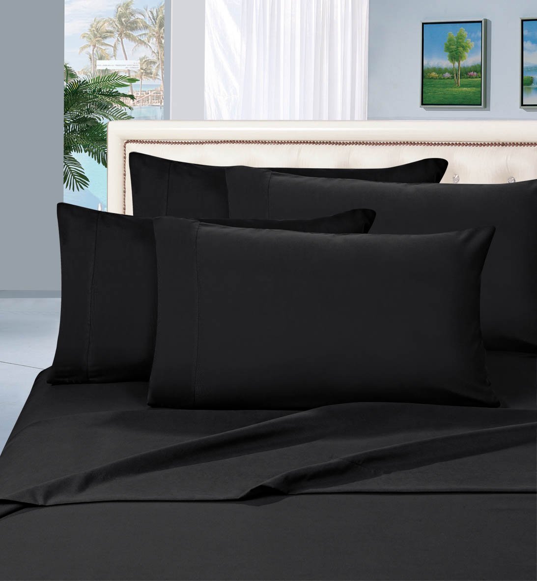 Elegant Comfort Best Softest Coziest Bed Sheets Ever 1800 Thread Count Brushed Luxury Wrinkle Resistant 4-Piece Bed Sheet