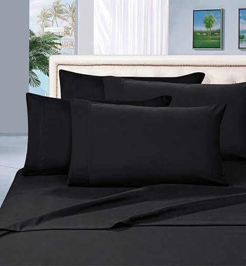 Elegant Comfort Best Softest Coziest Bed Sheets Ever 1800 Thread Count Brushed Luxury Wrinkle Resistant 4-Piece Bed Sheet