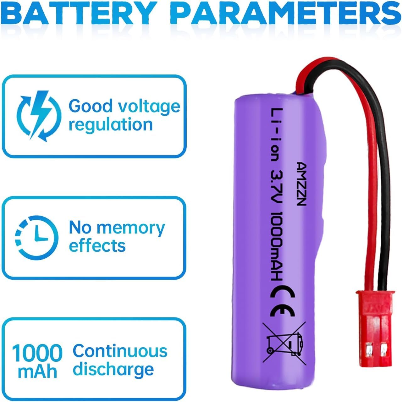 YUNIQUE GREEN-CLEAN-POWER 2 baterie litowo-jonowe 3,7 V 1000 mAh ze złączem JST-2P + ładowarka USB - kompatybilne z Huina 1337 1338 1516 1517 RC pojazdy budowlane