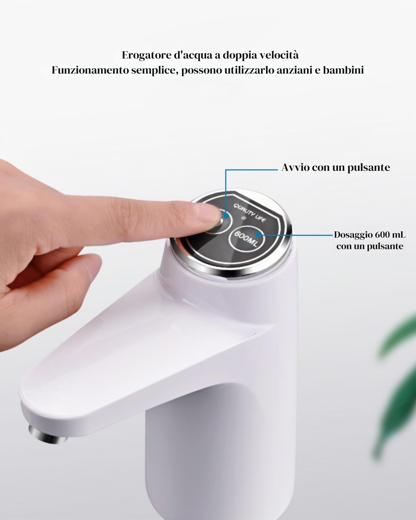 Topyond Pompa Elettrica per Acqua, Distributore d'Acqua Senza Fili Intelligente, Pompa per Acqua Potabile Automatica, Mini Distributore per Camera da Letto, per Bambini e Uso al Letto