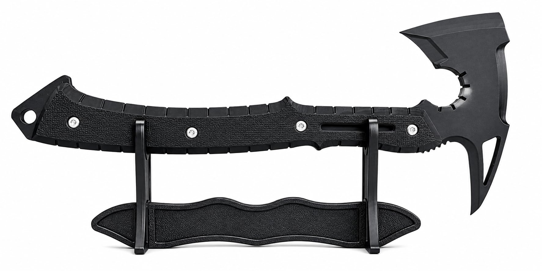 36cm Plastic Tactical Hatchet Axe Model, Realistic Survival Prop for Cosplay,Halloween Collection,Tactical Training, Safe Edge (Black)